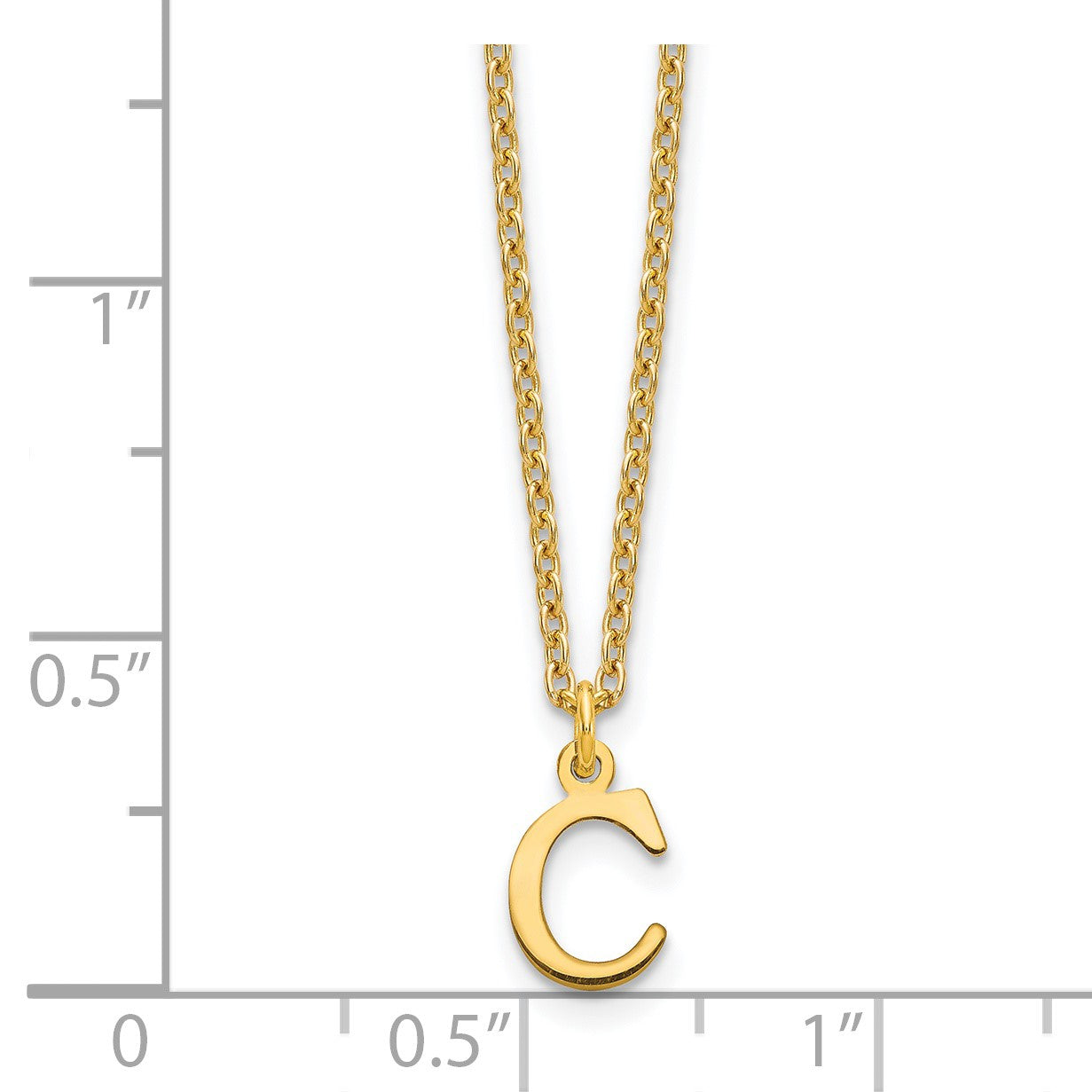 Sterling Silver Gold-plated Cutout Letter C Initial Necklace