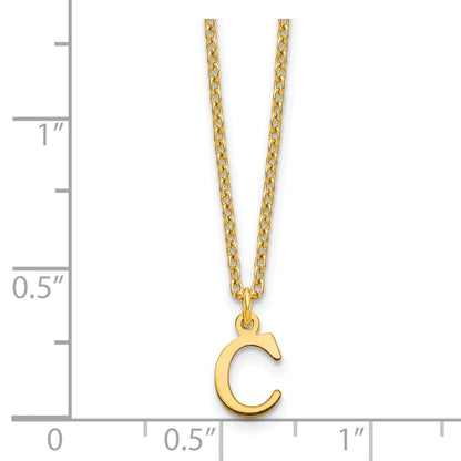 Sterling Silver Gold-plated Cutout Letter C Initial Necklace