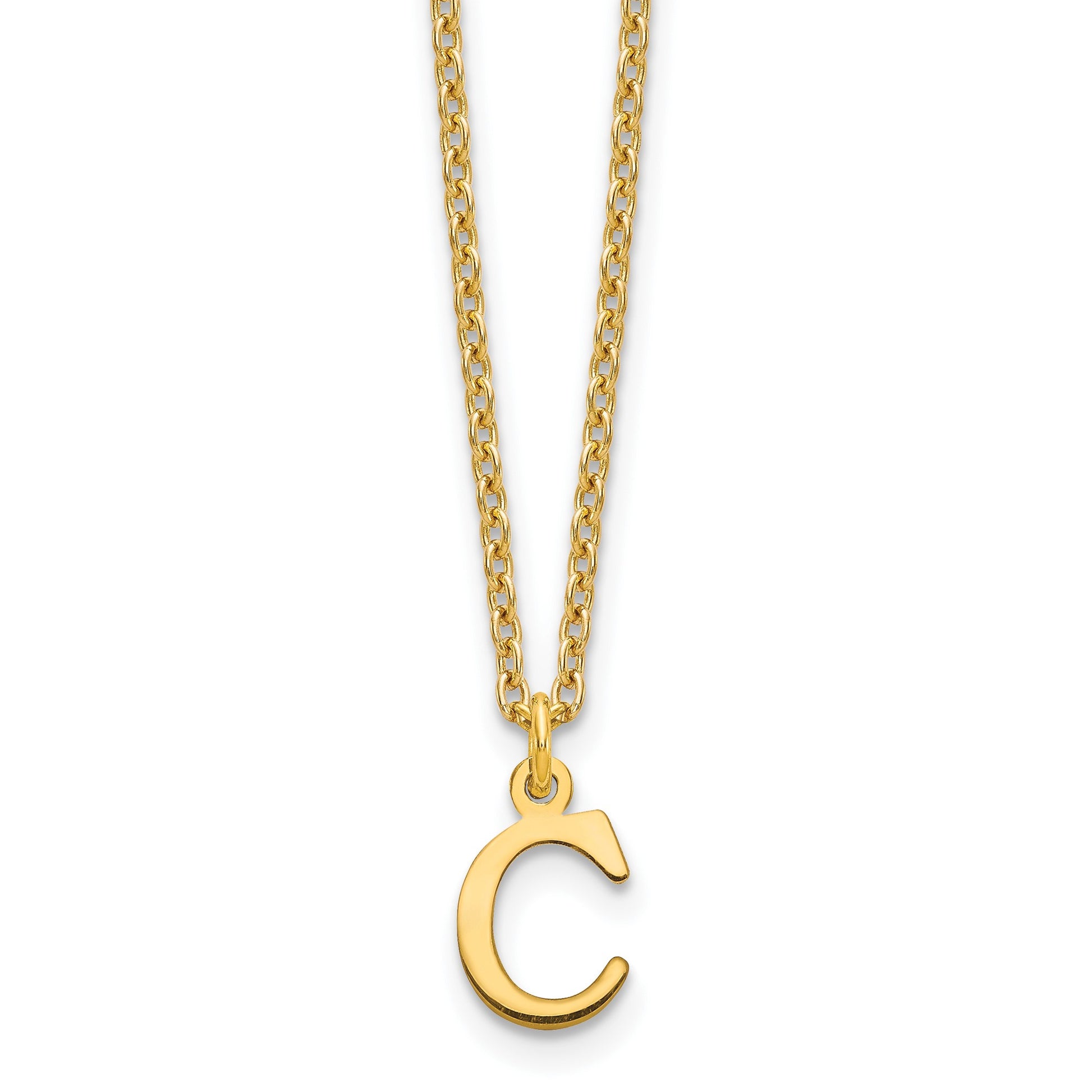 Sterling Silver Gold-plated Cutout Letter C Initial Necklace