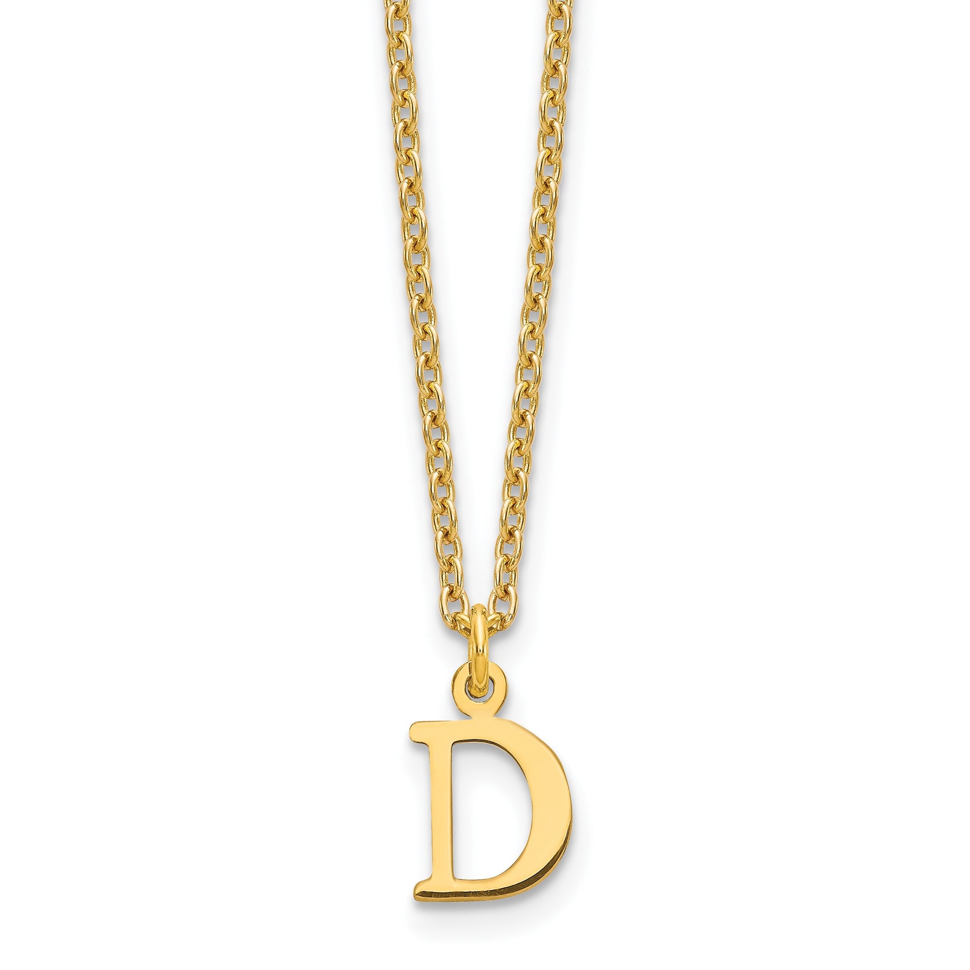 Sterling Silver Gold-plated Cutout Letter D Initial Necklace