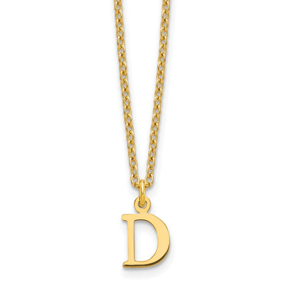 Sterling Silver Gold-plated Cutout Letter D Initial Necklace