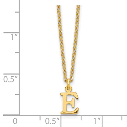 Sterling Silver Gold-plated Cutout Letter E Initial Necklace