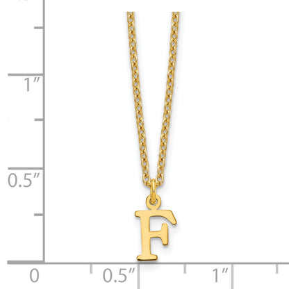 Sterling Silver Gold-plated Cutout Letter F Initial Necklace