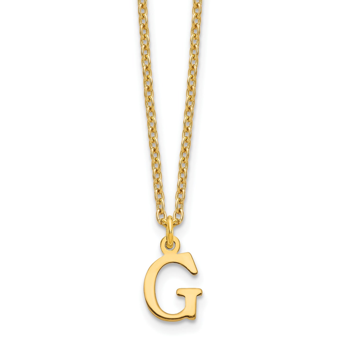 Sterling Silver Gold-plated Cutout Letter G Initial Necklace
