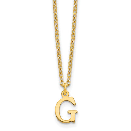 Sterling Silver Gold-plated Cutout Letter G Initial Necklace