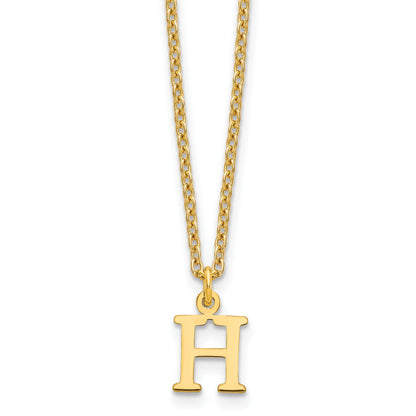 Sterling Silver Gold-plated Cutout Letter H Initial Necklace
