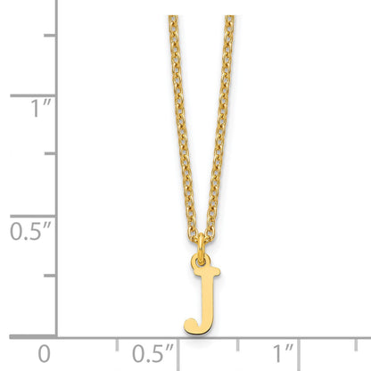 Sterling Silver Gold-plated Cutout Letter J Initial Necklace