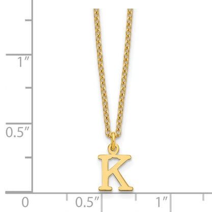 Sterling Silver Gold-plated Cutout Letter K Initial Necklace
