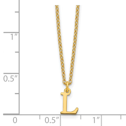 Sterling Silver Gold-plated Cutout Letter L Initial Necklace