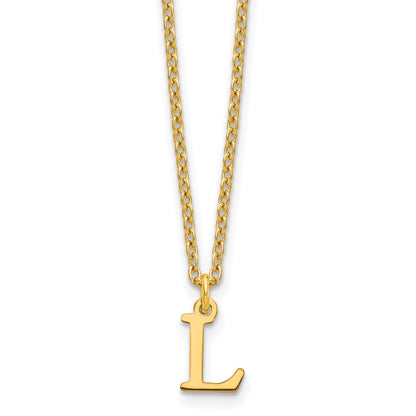 Sterling Silver Gold-plated Cutout Letter L Initial Necklace