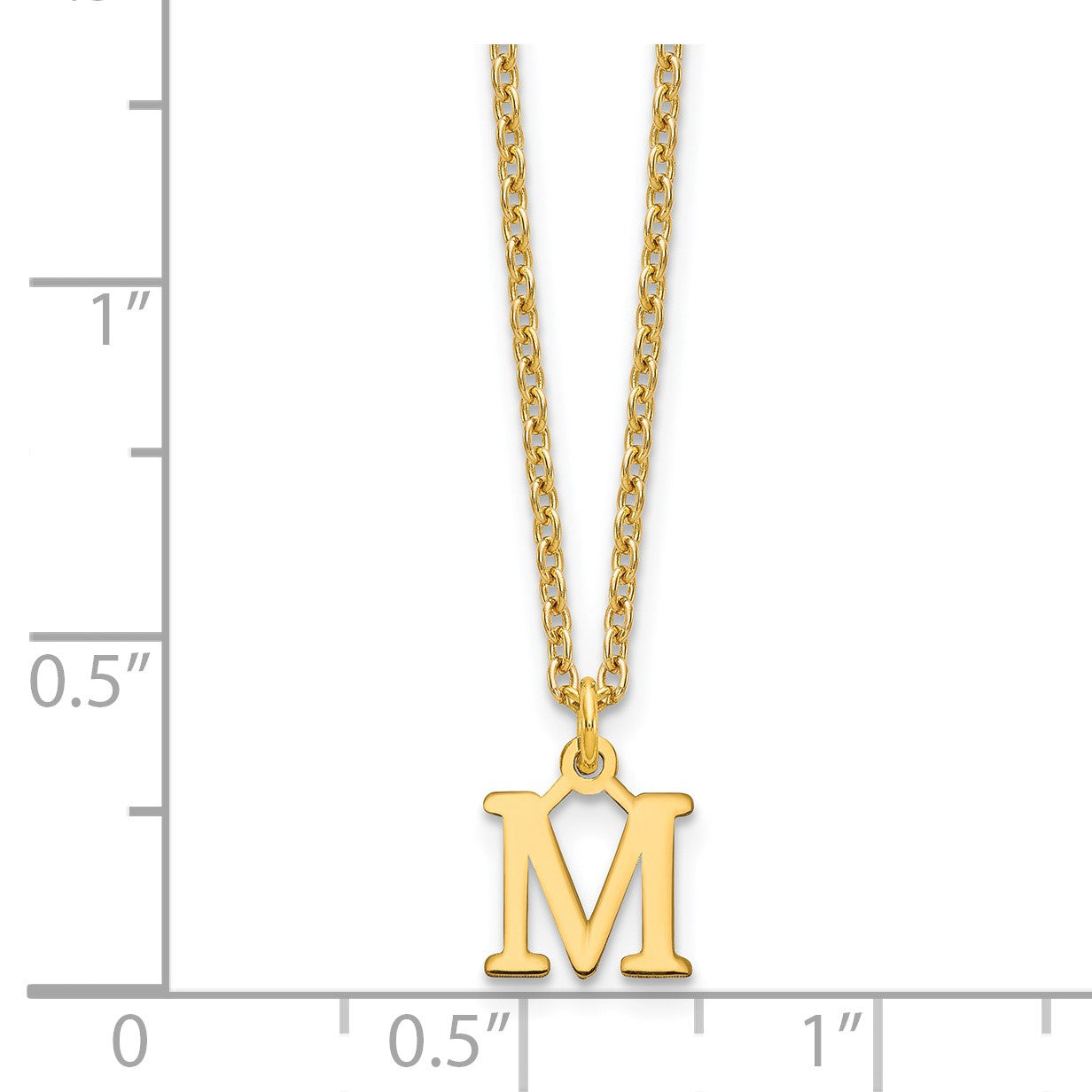 Sterling Silver Gold-plated Cutout Letter M Initial Necklace