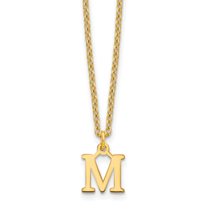 Sterling Silver Gold-plated Cutout Letter M Initial Necklace