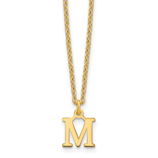 Sterling Silver Gold-plated Cutout Letter M Initial Necklace
