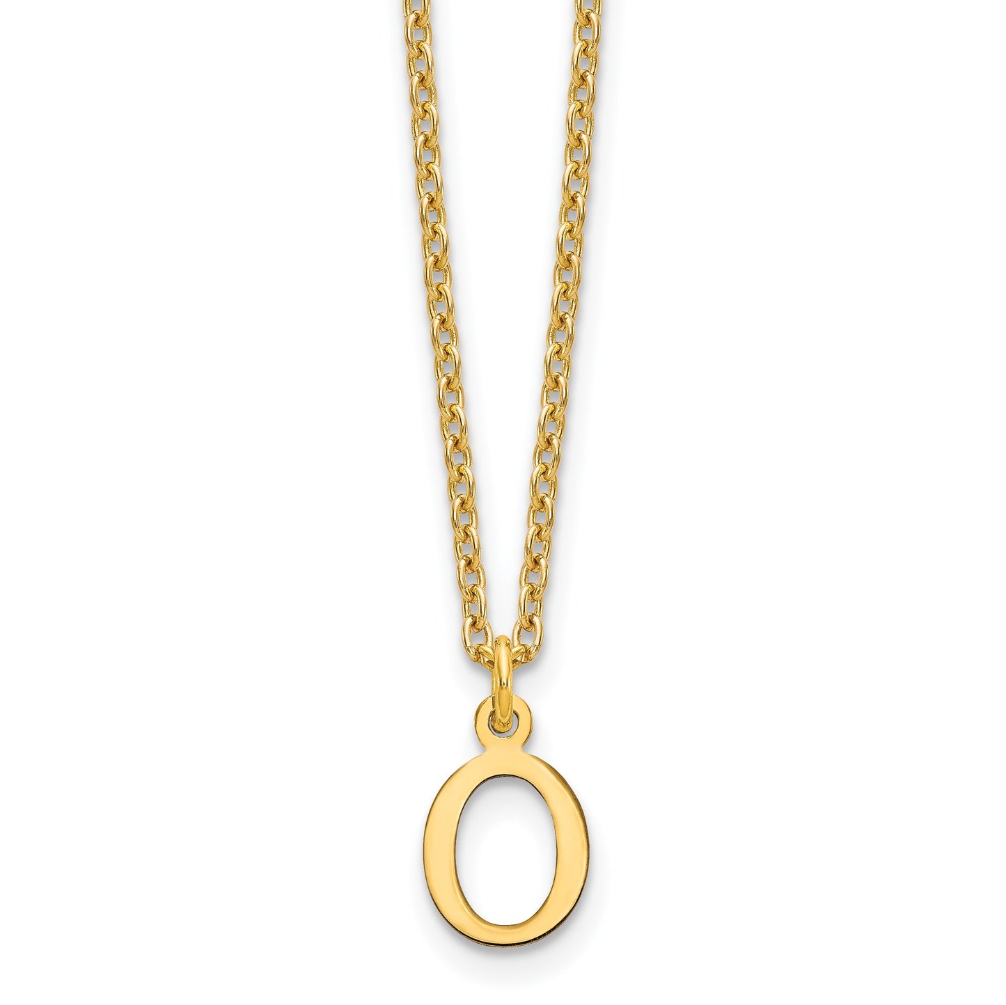 Sterling Silver Gold-plated Cutout Letter O Initial Necklace