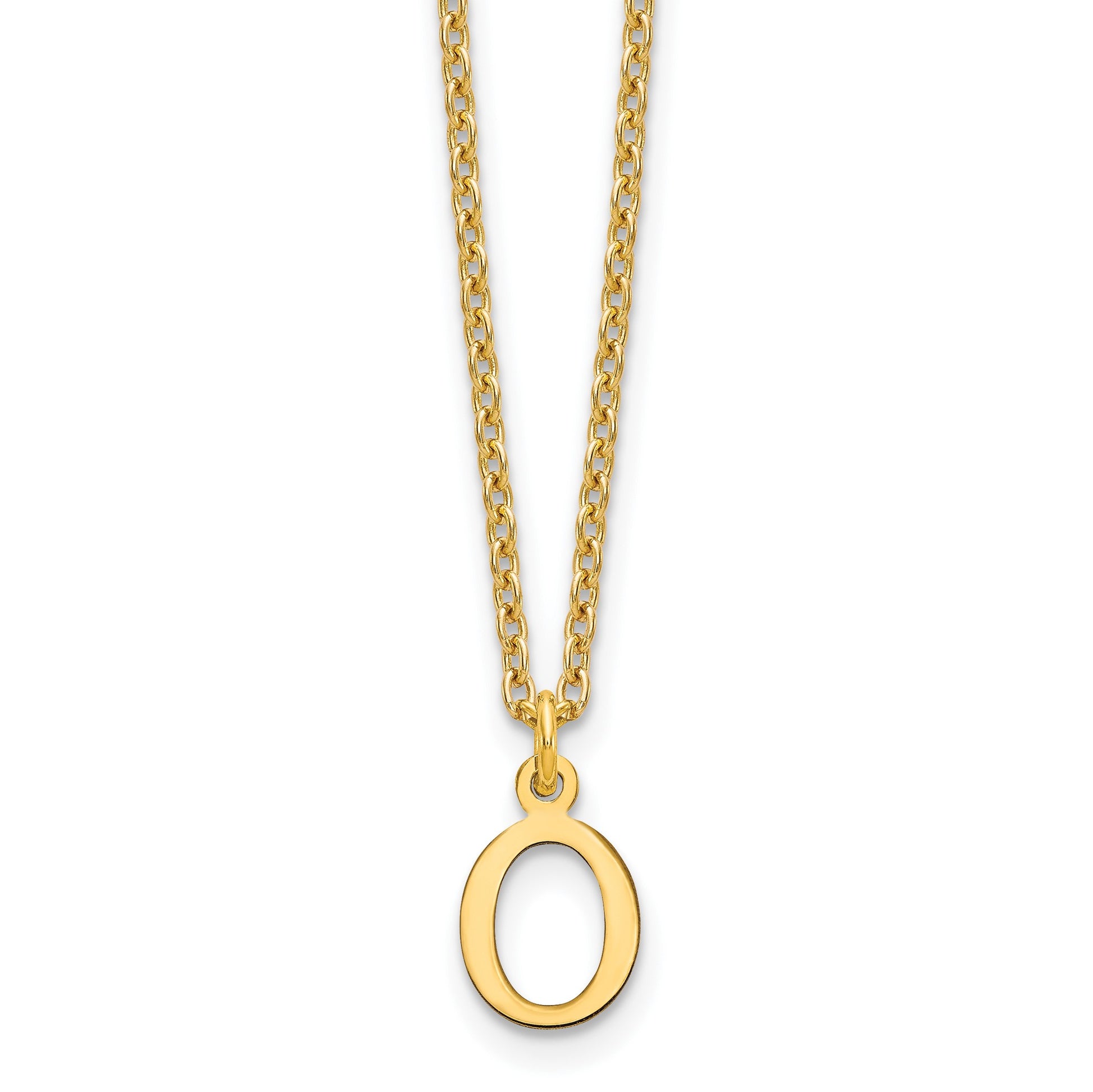 Sterling Silver Gold-plated Cutout Letter O Initial Necklace