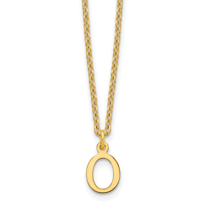 Sterling Silver Gold-plated Cutout Letter O Initial Necklace