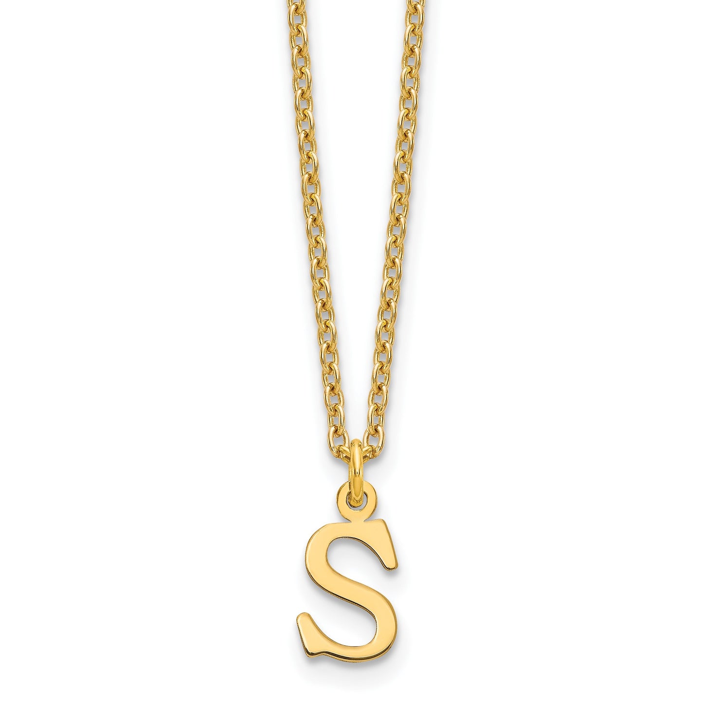Sterling Silver Gold-plated Cutout Letter S Initial Necklace