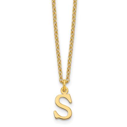 Sterling Silver Gold-plated Cutout Letter S Initial Necklace