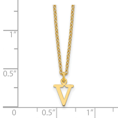 Sterling Silver Gold-plated Cutout Letter V Initial Necklace