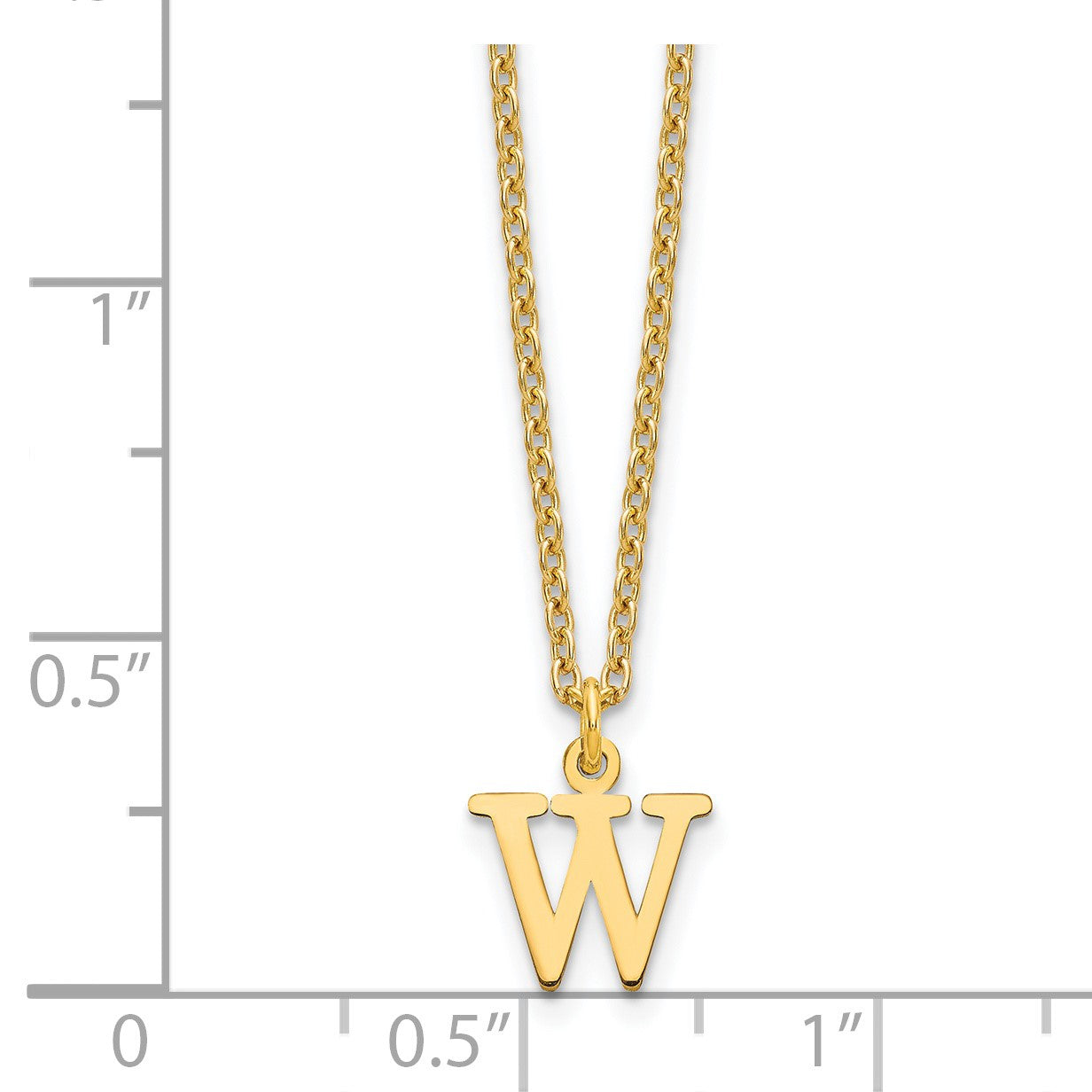 Sterling Silver Gold-plated Cutout Letter W Initial Necklace