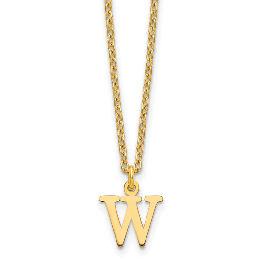 Sterling Silver Gold-plated Cutout Letter W Initial Necklace