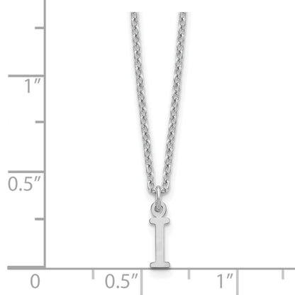 Sterling Silver Rhodium-plated Cutout Letter I Initial Necklace