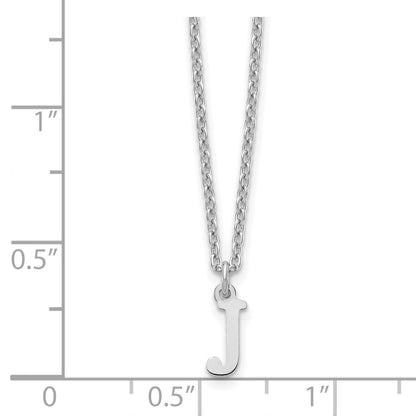 Sterling Silver Rhodium-plated Cutout Letter J Initial Necklace