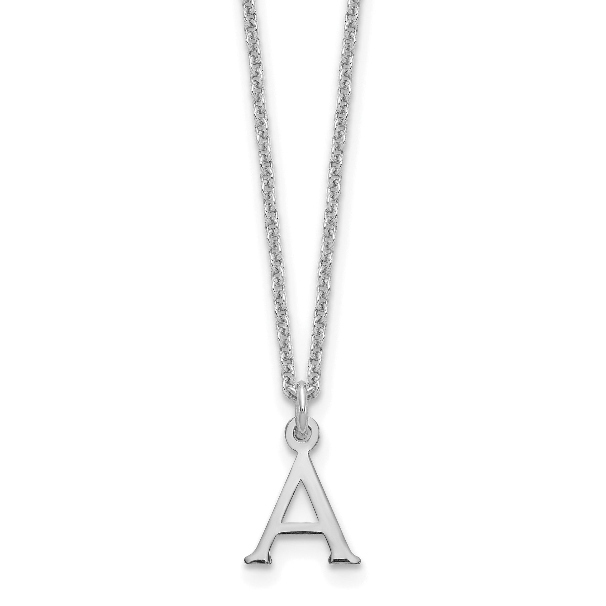 14KW Cutout Letter A Initial Necklace