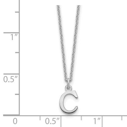 14KW Cutout Letter C Initial Necklace