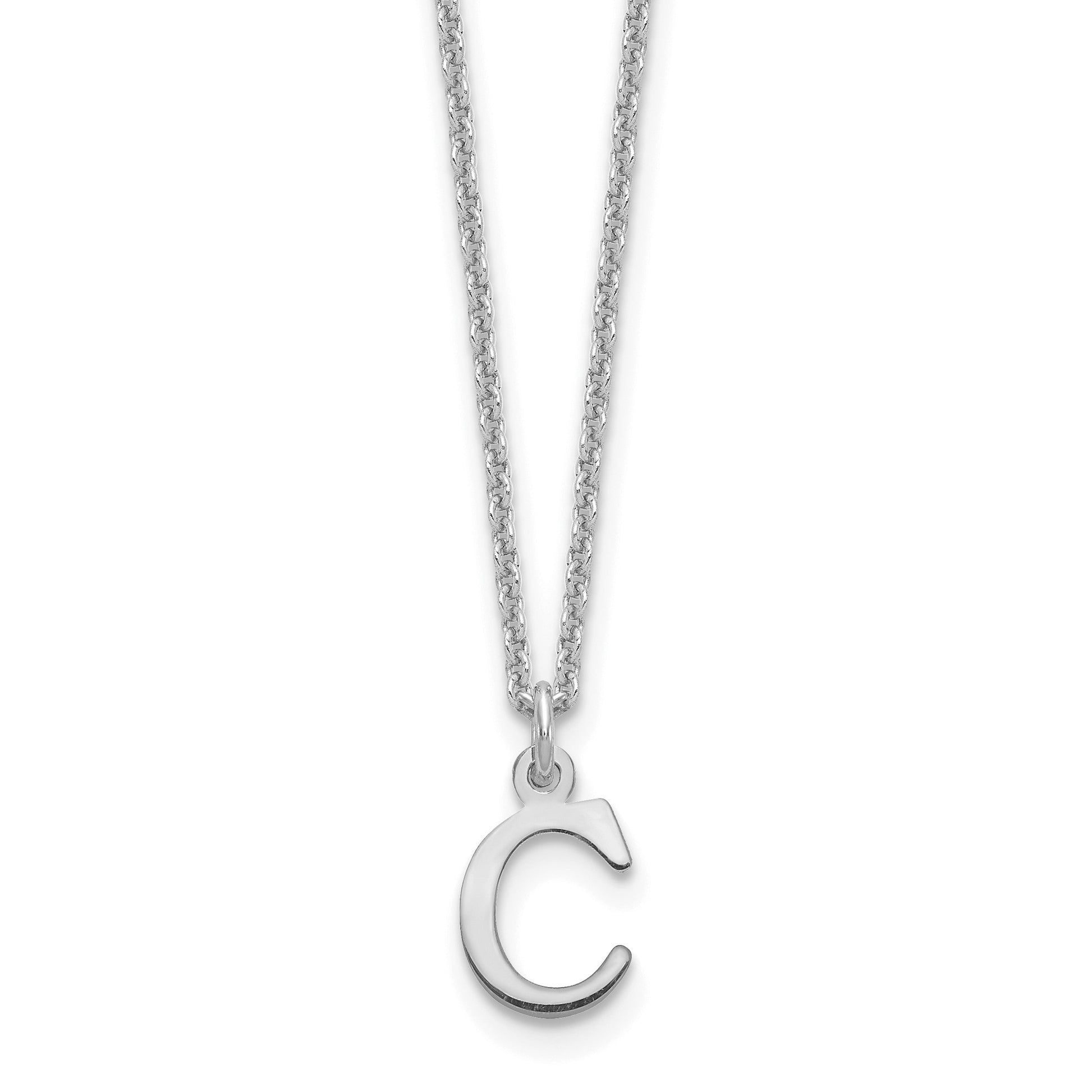 14KW Cutout Letter C Initial Necklace
