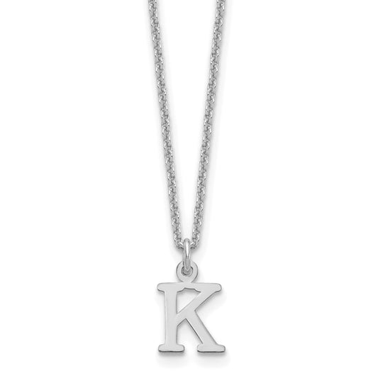 14KW Cutout Letter K Initial Necklace