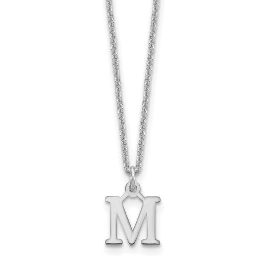 14KW Cutout Letter M Initial Necklace