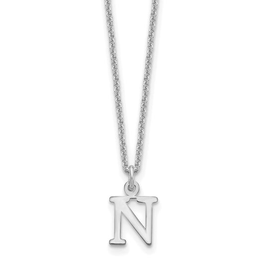 14KW Cutout Letter N Initial Necklace