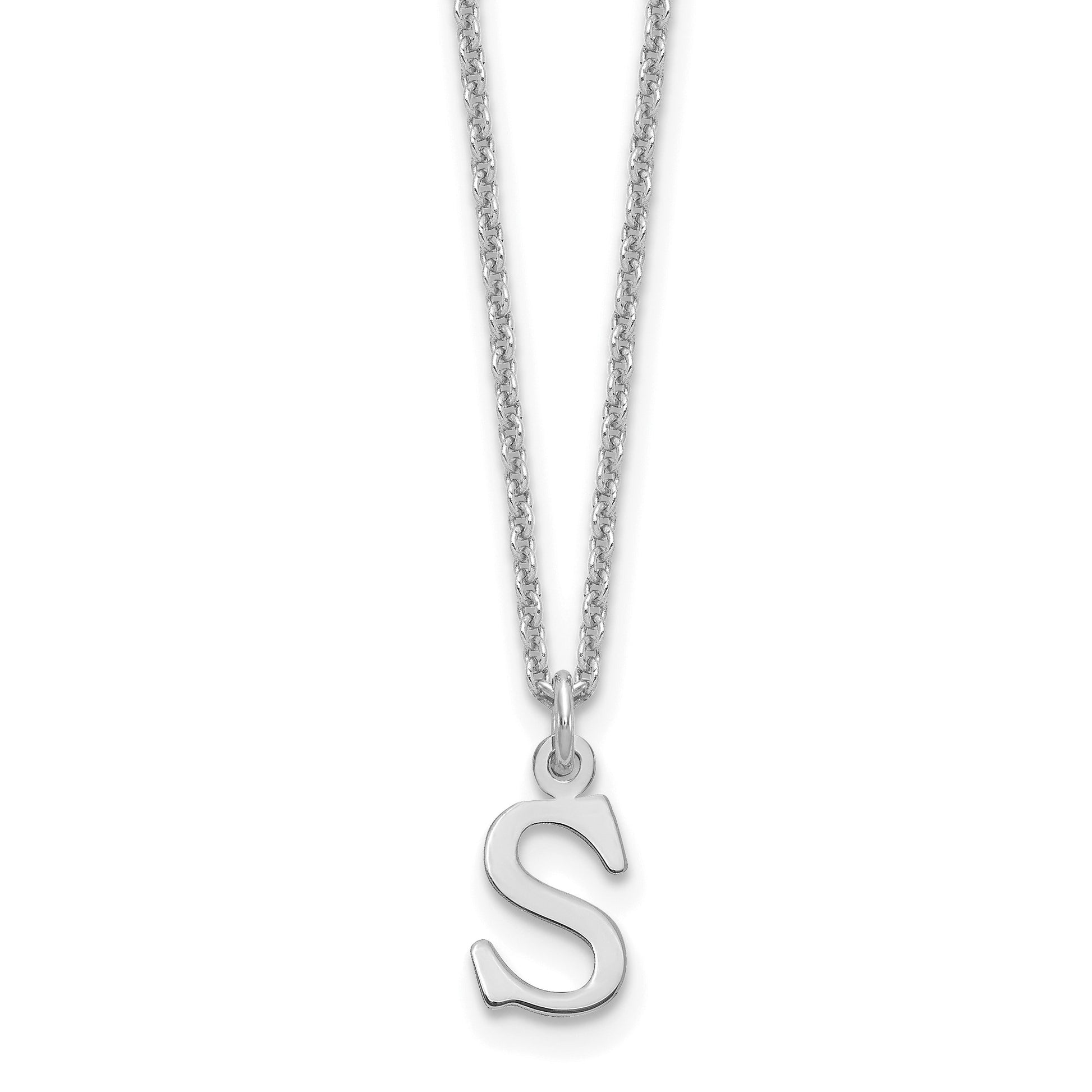 14KW Cutout Letter S Initial Necklace