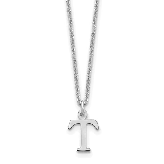 14KW Cutout Letter T Initial Necklace