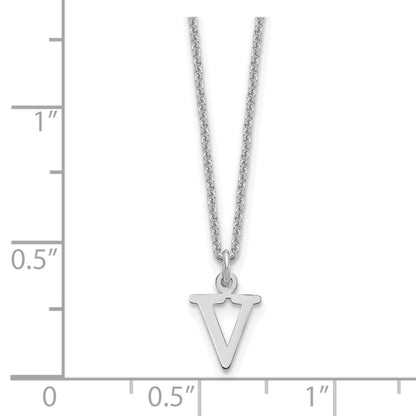 14KW Cutout Letter V Initial Necklace