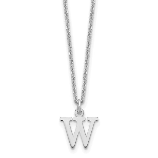 14KW Cutout Letter W Initial Necklace