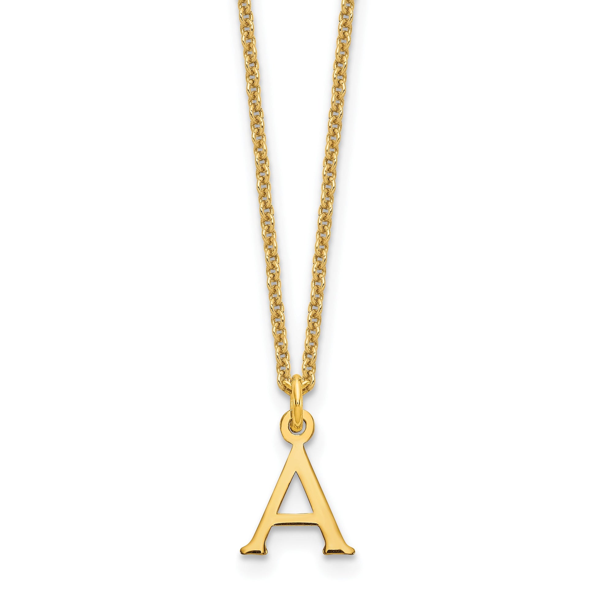 14KY Cutout Letter A Initial Necklace