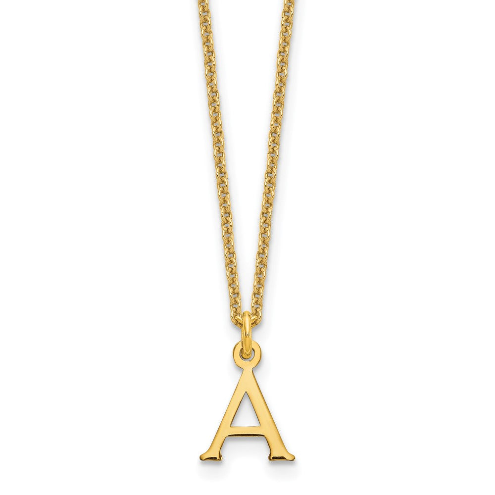 14KY Cutout Letter A Initial Necklace