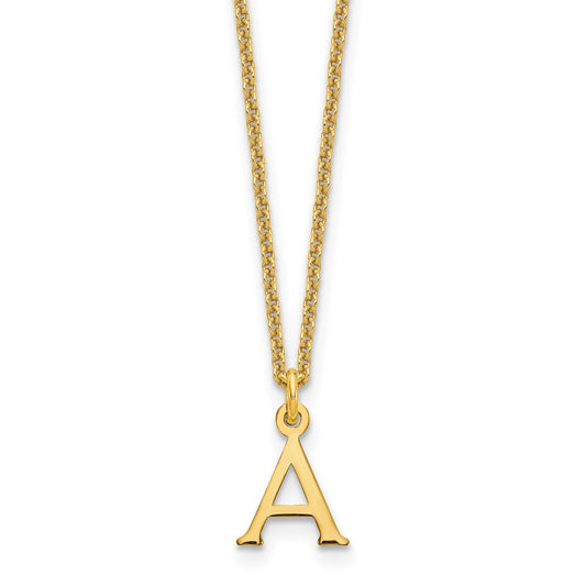 14KY Cutout Letter A Initial Necklace