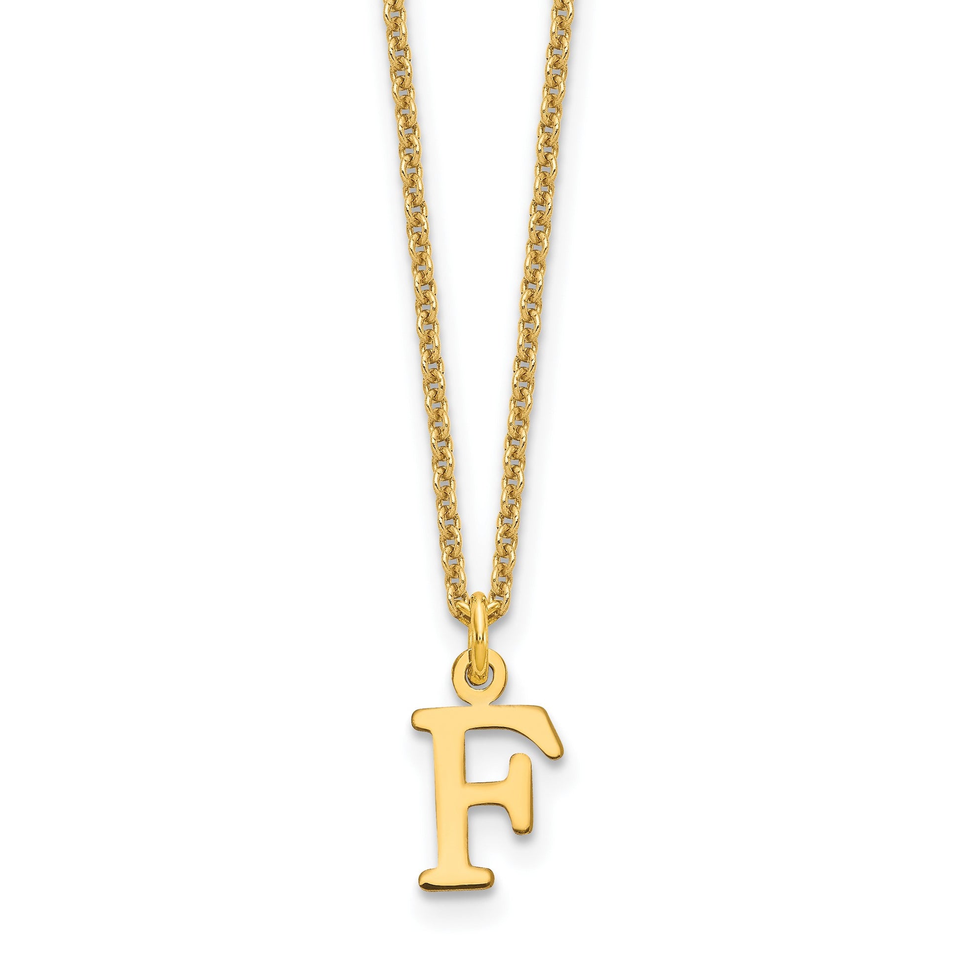 14KY Cutout Letter F Initial Necklace
