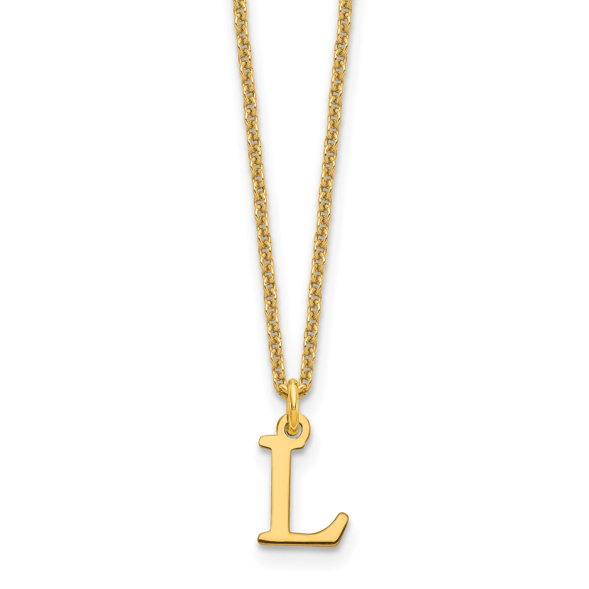 14KR Cutout Letter L Initial Necklace