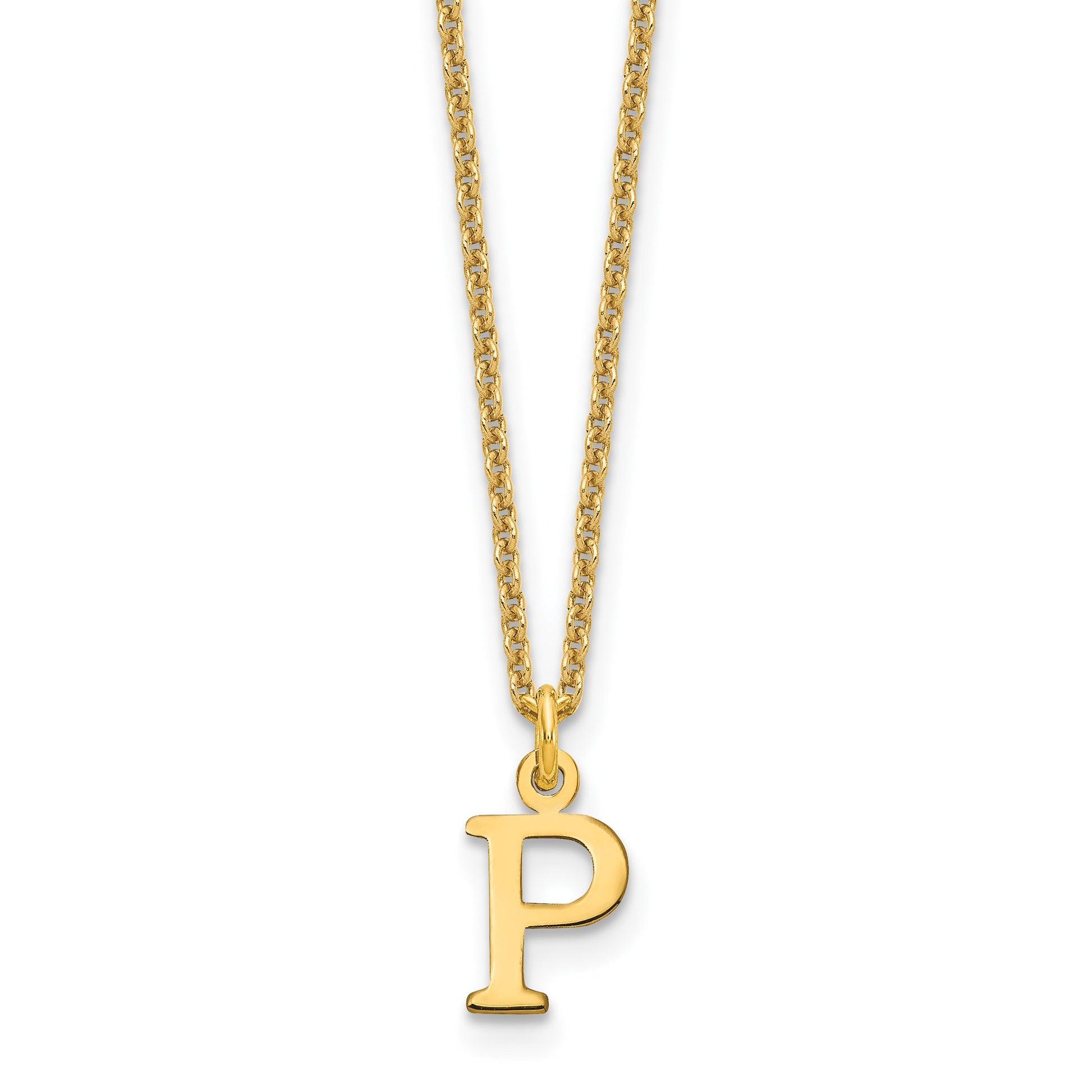 14KY Cutout Letter P Initial Necklace