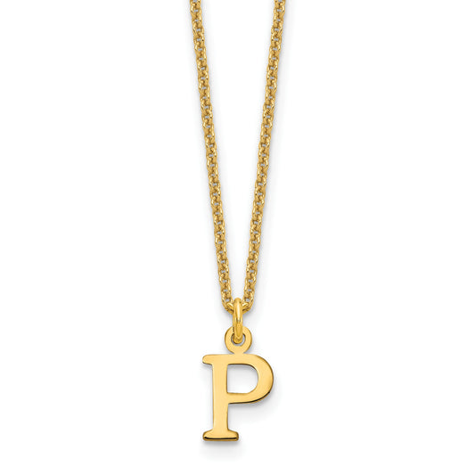 14KY Cutout Letter P Initial Necklace
