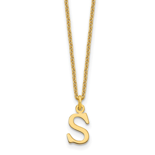 14KY Cutout Letter S Initial Necklace