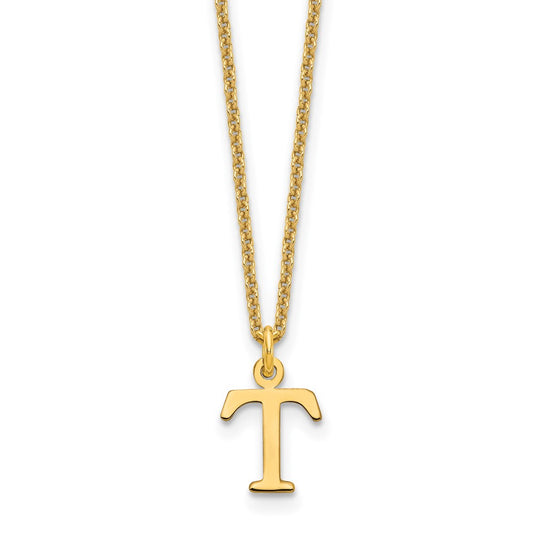 14KY Cutout Letter T Initial Necklace