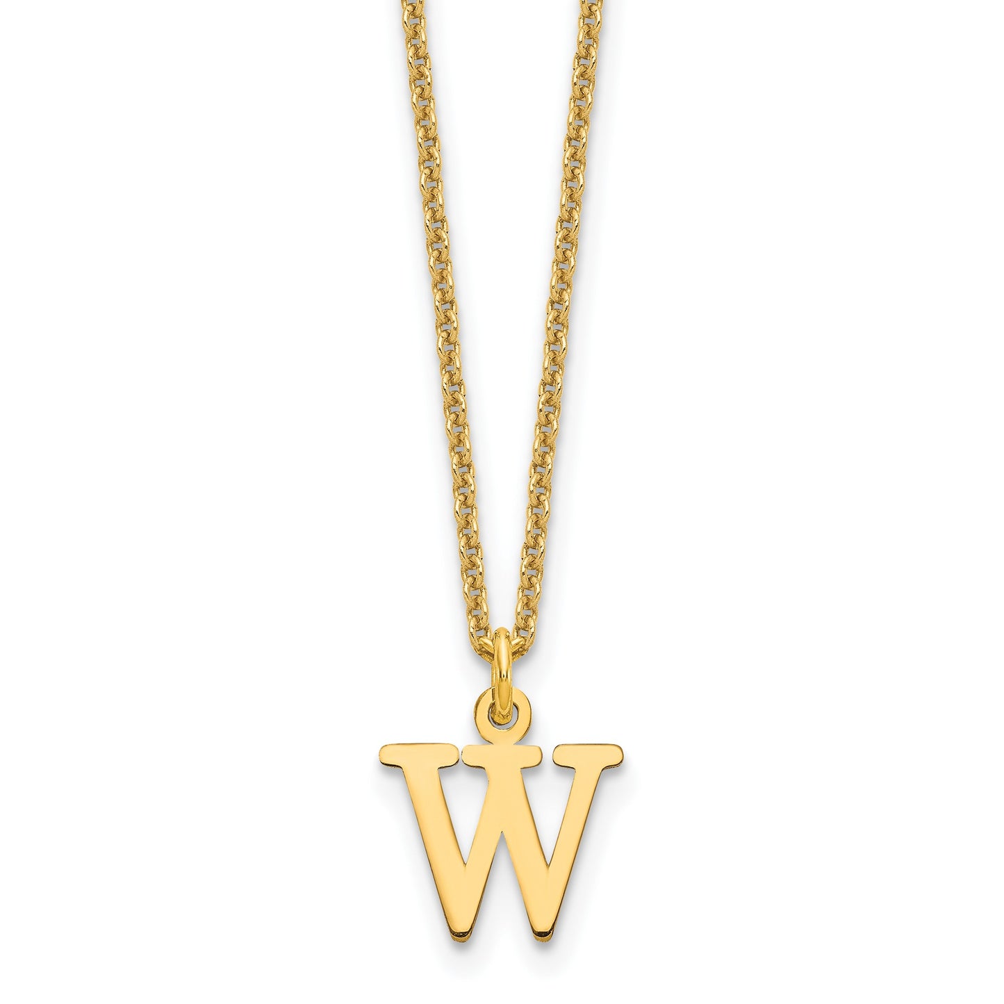 14KY Cutout Letter W Initial Necklace