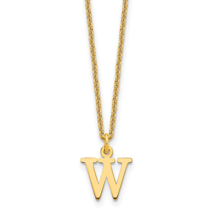 14KY Cutout Letter W Initial Necklace