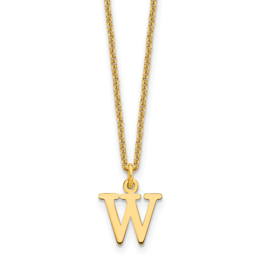 14KY Cutout Letter W Initial Necklace