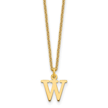 14KY Cutout Letter W Initial Necklace